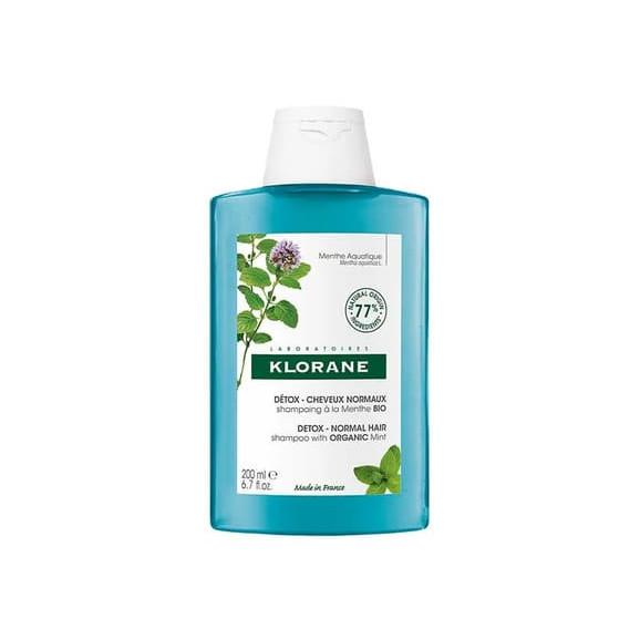 Klorane, detoksykacyjny szampon z organiczną miętą do włosów normalnych, 200 ml - zdjęcie produktu