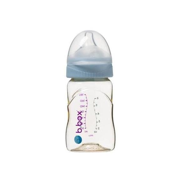 B.Box, butelka do karmienia niemowląt ze smoczkiem, błękitna, 180 ml - zdjęcie produktu