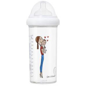 Le Biberon Français, tritanowa butelka ze smoczkiem do karmienia niemowląt 6 m+, Mama, 360 ml - zdjęcie produktu