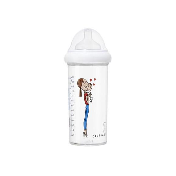 Le Biberon Français, tritanowa butelka ze smoczkiem do karmienia niemowląt 6 m+, Mama, 360 ml - zdjęcie produktu