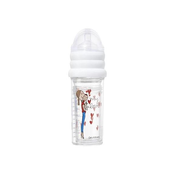 Le Biberon Français, zestaw butelek ze smoczkami do karmienia noworodków i niemowląt, 2 x 210 ml + 1 x 360 ml, Mama, 3 szt. - zdjęcie produktu