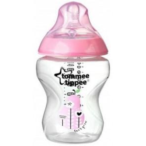 Tommee Tippee Closer to Nature, butelka do karmienia 260 ml ze smoczkiem silikonowym, 0m+ Girl, 1 szt. - zdjęcie produktu