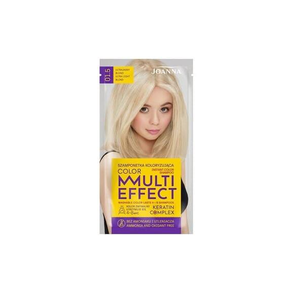 Joanna Multi Effect Keratin Complex Color Instant Color Shampoo, szamponetka koloryzująca 01.5, Ultrajasny Blond, 35 g - zdjęcie produktu