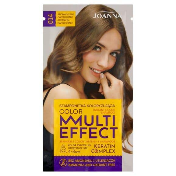 Joanna Multi Effect Keratin Complex Color Instant Color Shampoo, szamponetka koloryzująca 014 cappuccino, 35 g - zdjęcie produktu