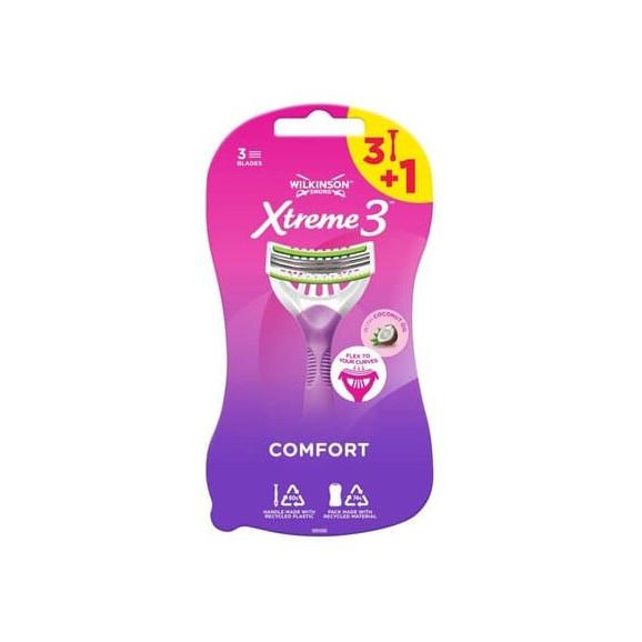 Wilkinson Sword Xtreme3 Comfort, jednorazowe maszynki do golenia dla kobiet, 4 szt. Wilkinson Sword Xtreme3 Comfort, jednorazowe maszynki do golenia dla kobiet, 4 szt. - zdjęcie produktu