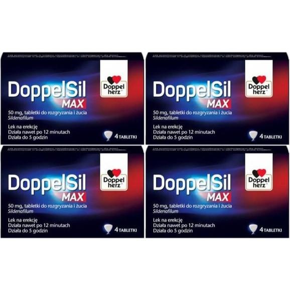 DoppelSil Max 50 mg, tabletki do rozgryzania i żucia, 4x 4 szt. - zdjęcie produktu