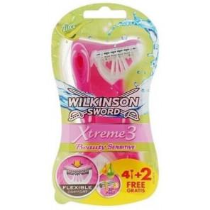Wilkinson Sword Xtreme 3 Beauty Sensitive, jednorazowe maszynki do golenia, 6 szt. - zdjęcie produktu
