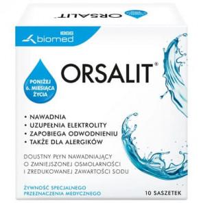 Orsalit, nawadniający płyn doustny dla dzieci poniżej 6 miesiąca, saszetki, 10 szt. - zdjęcie produktu
