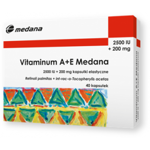 Vitaminum A+E Medana, 2500 j.m.A + 200 mg E, kapsułki, 40 szt. - zdjęcie produktu