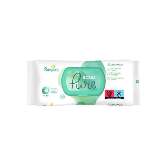 Pampers Aqua Pure, chusteczki nawilżane, 48 szt. - zdjęcie produktu