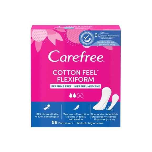 Carefree Cotton Feel Flexiform, wkładki higieniczne, 56 szt. - zdjęcie produktu