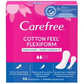 Carefree Cotton Feel Flexiform Fresh Scent, wkładki higieniczne, 56 szt. - zdjęcie produktu