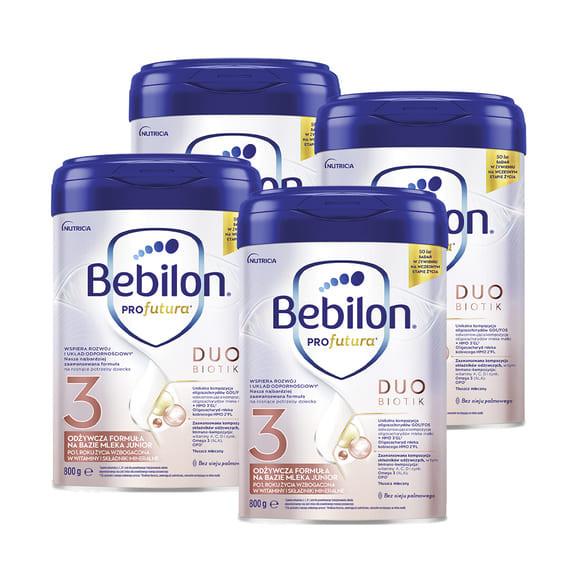Bebilon Profutura Duo Biotik 3, odżywcza formuła na bazie mleka, po 1 roku, 800 g x 4 szt. - zdjęcie produktu