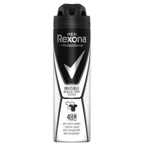 Rexona Men Invisible Black+White, antyperspirant w sprayu dla mężczyzn, 150 ml - zdjęcie produktu