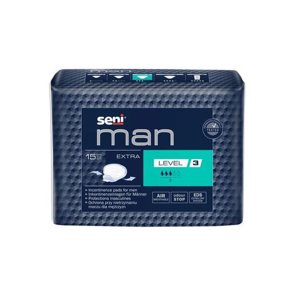 Seni Man, wkładki urologiczne dla mężczyzn, Extra, 22,5 x 27 cm, Level 3, 15 szt. - zdjęcie produktu