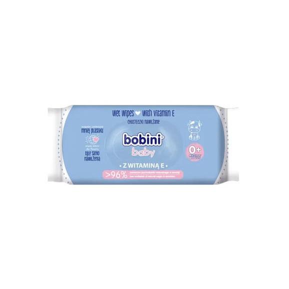 Bobini Baby, chusteczki nawilżane z witaminą E, dla niemowląt od 1 dnia życia i dzieci, 60 szt. - zdjęcie produktu
