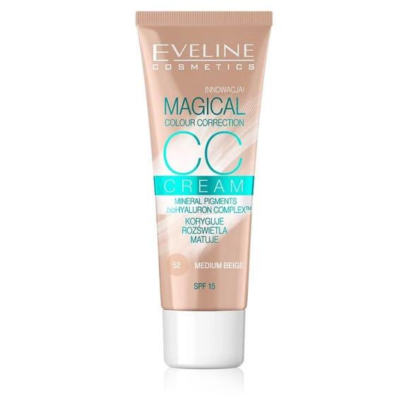 Podkład do twarzy Eveline CC Cream, matujący, 52 MEDIUM BEIGE, 30 ml - zdjęcie produktu