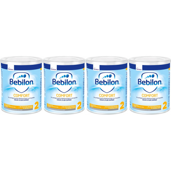 Bebilon Comfort 2, mleko następne dla niemowląt z tendencją do kolek i zaparć, 400 g x 4 - zdjęcie produktu