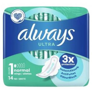 Always Ultra Normal, podpaski ze skrzydełkami, 14 szt. - zdjęcie produktu