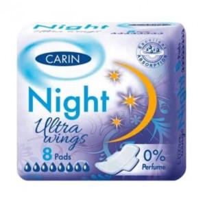 CARIN Night Ultra Wings, podpaski higieniczne ze skrzydełkami, 8 szt. - zdjęcie produktu