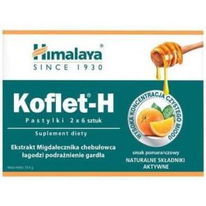 Himalaya Koflet-H, pastylki do ssania, smak pomarańczowy, 12 szt. - zdjęcie produktu