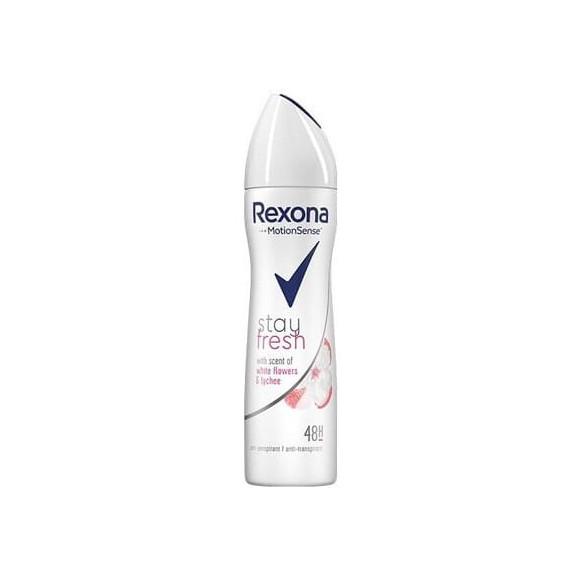Rexona Stay Fresh White Flower & Lychee, antyperspirant w sprayu, 150 ml - zdjęcie produktu
