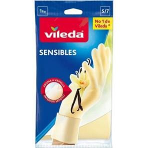 Vileda Sensitive, rękawice gumowe o zapachu wanilii, rozmiar S, 1 para - zdjęcie produktu