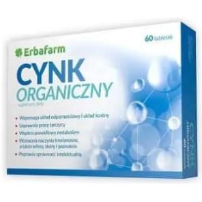 Erbafarm Cynk organiczny, tabletki, 60 szt - zdjęcie produktu