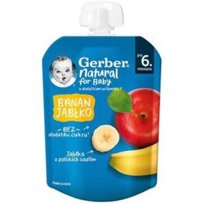 Gerber, deser, banan, jabłko, po 6 miesiącu, tubka, 80 g - zdjęcie produktu