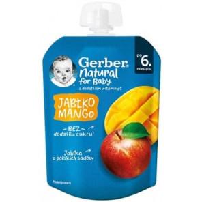 Gerber, deser, jabłko, mango, po 6 miesiącu, tubka, 80 g - zdjęcie produktu