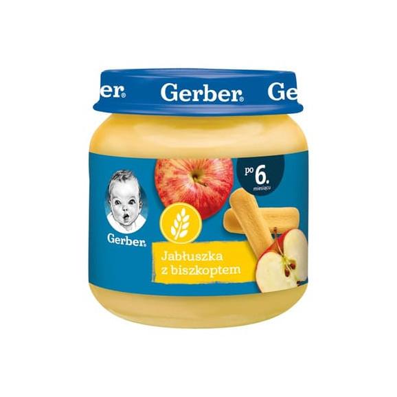 Gerber, deser, jabłuszka z biszkoptem, po 6 miesiącu, słoiczek, 125 g - zdjęcie produktu
