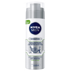 Nivea Men Sensitive, pianka do golenia 3-dniowego zarostu, 200 ml - zdjęcie produktu