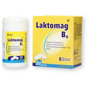 Laktomag B6, 1000 mg (70 mg jonów magnezu) + 5 mg, tabletki, 50 szt. - zdjęcie produktu