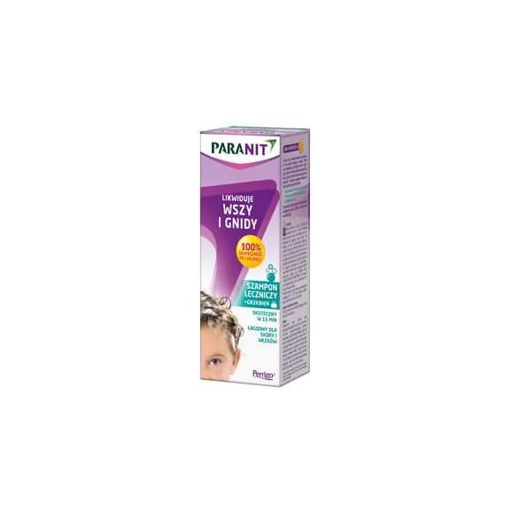 Paranit, szampon leczniczy likwidujący wszy i gnidy + grzebień, 200 ml - zdjęcie produktu