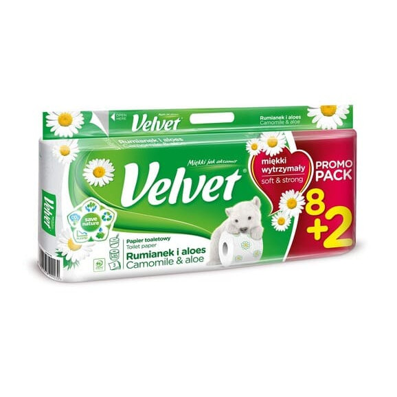 Velvet, papier toaletowy, rumianek i aloes, 10 rolek - zdjęcie produktu