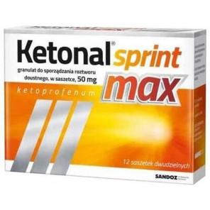 Ketonal Sprint Max 50 mg, granulki do sporządzania roztworu doustnego, saszetki, 12 szt. - zdjęcie produktu
