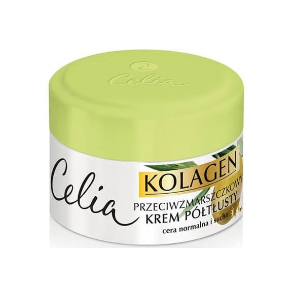 Celia Kolagen, kolagen i oliwka, krem przeciwzmarszczkowy półtłusty, 50 ml - zdjęcie produktu