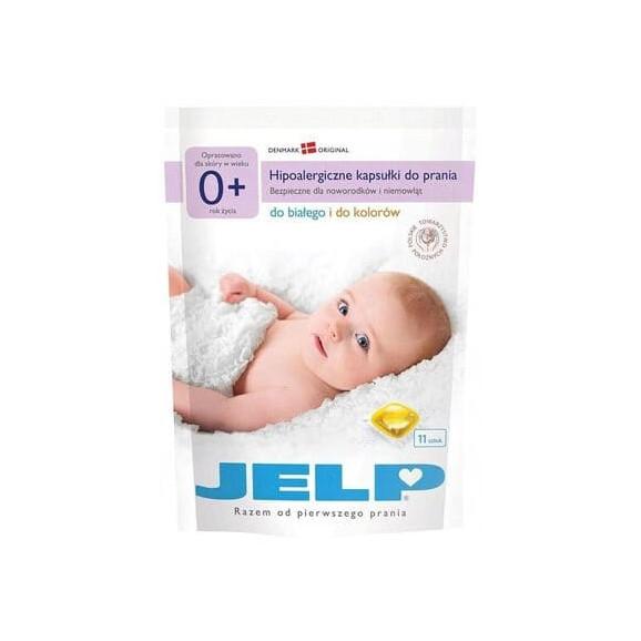 Jelp 0+, hipoalergiczne kapsułki do prania białych i kolorowych ubranek dziecięcych, 11 szt. - zdjęcie produktu