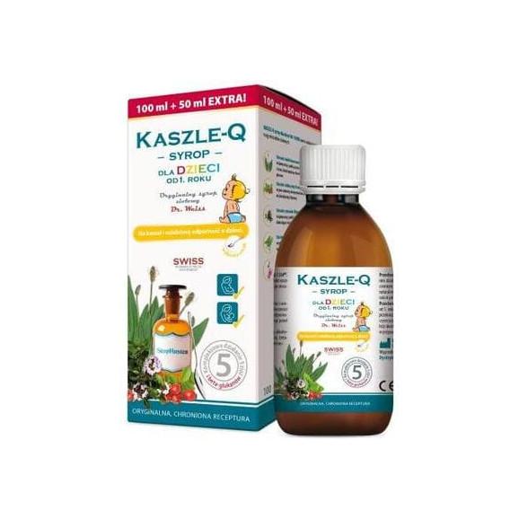 Dr. Weiss Kaszle-Q, syrop ziołowy dla dzieci na kaszel i odporność, 150 ml - zdjęcie produktu