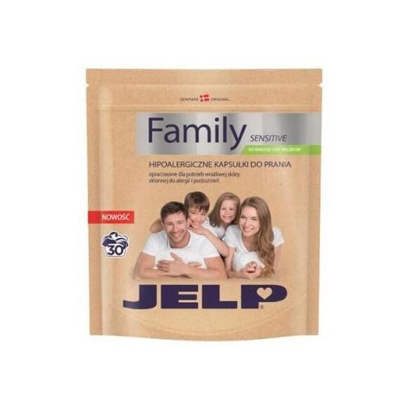 Jelp Family Sensitive, hipoalergiczne kapsułki do prania białych i kolorowych tkanin, 30 szt. - zdjęcie produktu