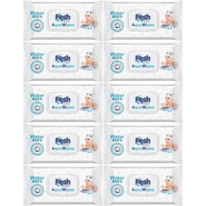 Aqua Wipes Fresh Baby chusteczki nasączone czystą wodą, pakiet 60 szt. x 10 - zdjęcie produktu
