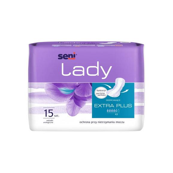 Seni Lady Extra Plus, wkładki urologiczne dla kobiet, 15 szt. - zdjęcie produktu