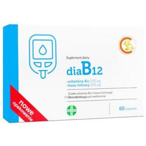 DiaB12, witamina B12 + kwas foliowy, kapsułki, 60 szt. - zdjęcie produktu
