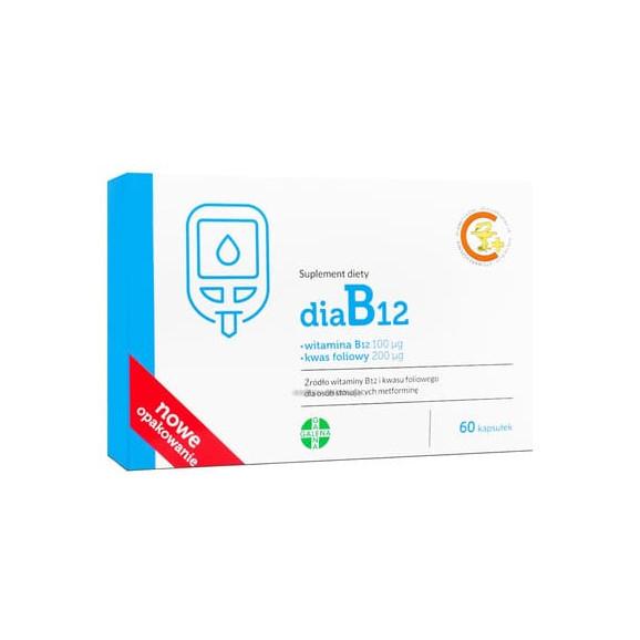 DiaB12, Witamina B12 + Kwas foliowy - suplement diety (60 kapsułek) - zdjęcie produktu