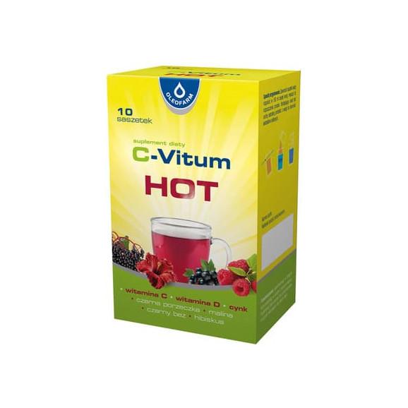 C-Vitum Hot, witamina C + witamina D + cynk, saszetki, 10 szt. - zdjęcie produktu