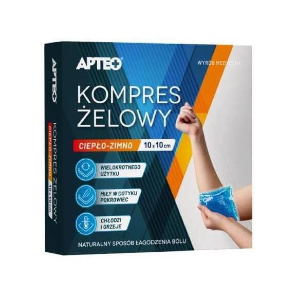 Apteo, kompres żelowy ciepło-zimno, 10 cm x 10 cm, 1 szt. - zdjęcie produktu