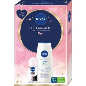 Nivea Soft Moment, zestaw prezentowy dla kobiet, żel pod prysznic, antyperspirant roll-on, 1 szt. - zdjęcie produktu