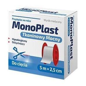 MonoPlast, przylepiec tkaninowy mocny, 5 m x 2,5 cm, 1 szt. - zdjęcie produktu