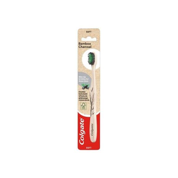 Colgate Bamboo, szczoteczka do zębów z węglem, Soft, 1 szt. - zdjęcie produktu