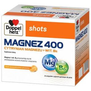 Doppelherz shots Magnez 400, ampułki, 20 szt. - zdjęcie produktu